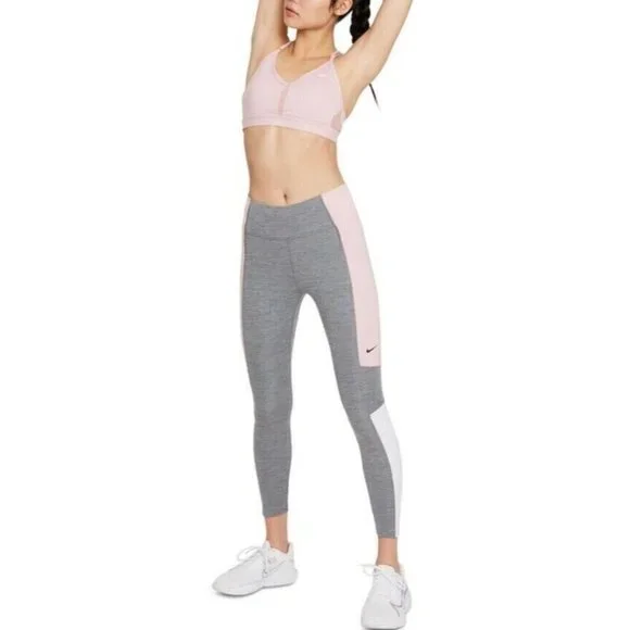 Nike Womens plus Dri-fit Color-Block MidRise 7/8 Tights gray Size 1X MSRP $60 - Picture 6 of 7